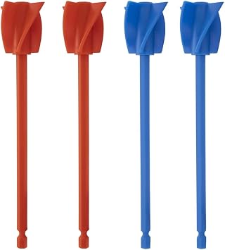 4Pcs Resin Mixer Paddles, Epoxy Mixer Attachment for Powerful Mixing, Reusable Paint Mixer, Paint Stirrer Attachment, Red&blue