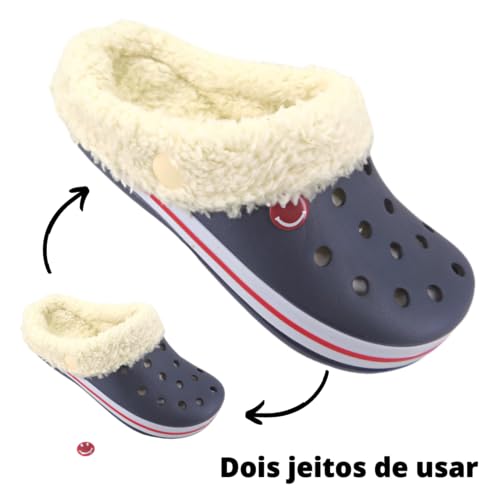 Babuche Pantufa Pelo Eva Adulto Feminino Masculino Infantil Unissex (Azul, BR, Adulto, Numérico, 35)