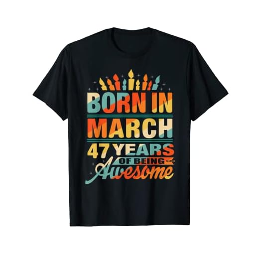 Marzo 1975 47 Años De Edad Regalos De Cumpleaños 47 Vela Gráfico Camiseta