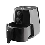 Elite Gourmet EAF-4617X Electric Digital Hot Air Fryer, 1350Watts, Oil-Less Healthy Cooker, Timer & Temperature Controls, 4 Quart, Black