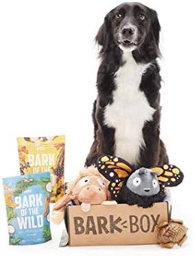 Barkbox Starter Kit Assortment Dog Plush Toys, Chew Toys, Squeak Toys, All-Natural Treats/Chews Made in The USA (2 Toys, 2 Treats & 1…