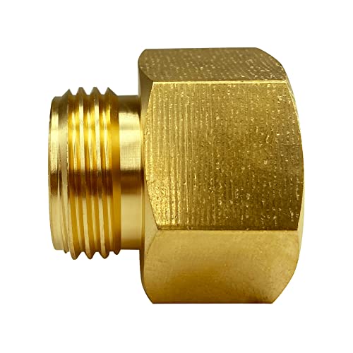 Geshaten 3/4” Ght Male X 1” Npt Female Connector, Brass Garden Hose Fitting, Adapter, Industrial Metal Brass Garden Hose To Pipe Fittings Connect (2 Pack) #TOP4