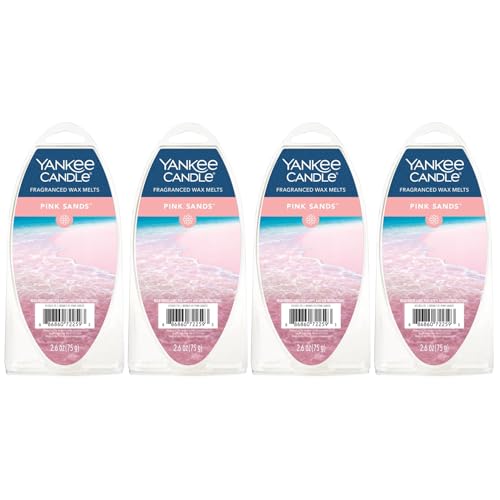 Yankee Candle Scented Wax Melts for Wax Warmers Candle Wax Melts Refills Long Lasting Home Fragrance Pink Sands 6 Count (Pack of 4)