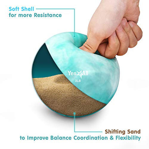 Image of Yes4All Weighted Toning Balls for Exercise, Soft Medicine Balls for Exercise, Pilates, Yoga, Balance, Flexibility, 2-10lbs