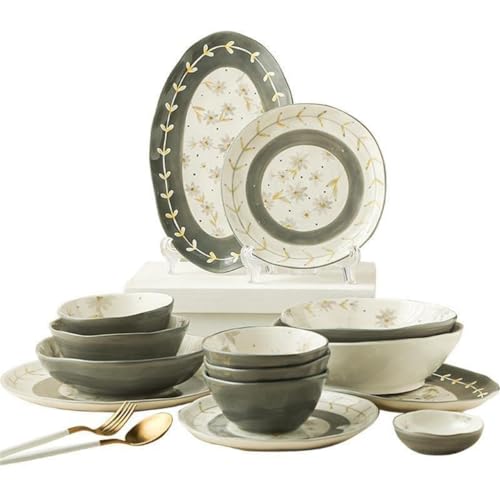 Image of Mandalhua Dishes Ceramic Tableware Home Retro New House Plate Chopsticks Set Combination