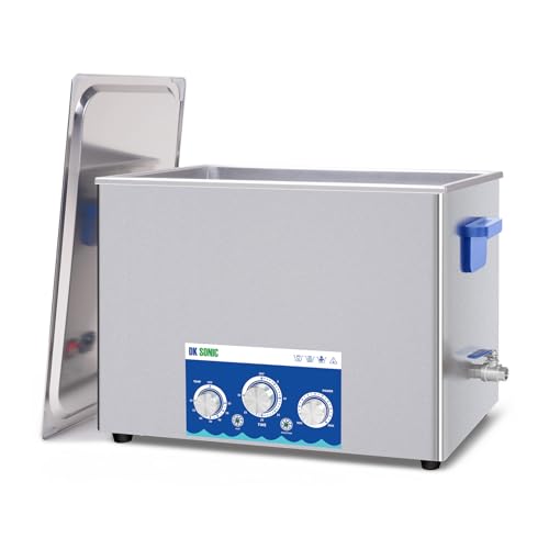 DK SONIC Industrial Ultrasonic Cleaner 37L 720W, Ultrasonic Carburetors Cleaner with Power Adjustable Function, Timer and Heater for Parts,Circuit Board,Chains Cleaning(Include Basket)