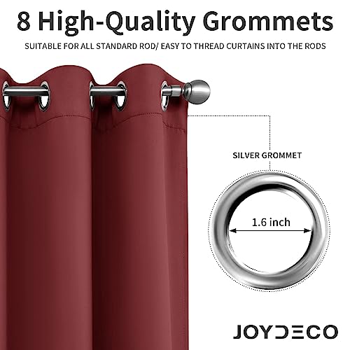 Image of Joydeco Blackout Curtains 72 inches Long 2 Panels Set, Thermal Insulated Long Curtains 2 Burg, Room Darkening Grommet Drapes for Bedroom Living Room Windows (W42 x L72 Inch, Burgundy Red)