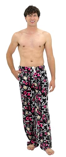 Squid Game Pjs for Adults, Fleece Pajama Pants for Men & Women, Young-Hee, Circles, Square, Triangle