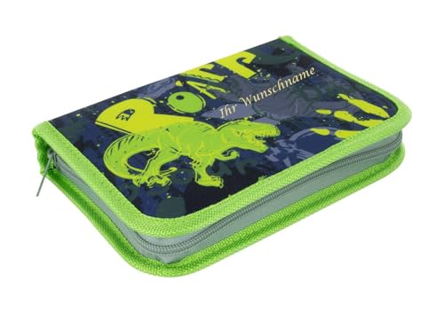 Livepac-Office Schüleretui mit Gravur/Federtasche/Federmappe / 50tlg gefüllt/Dino T-Rex
