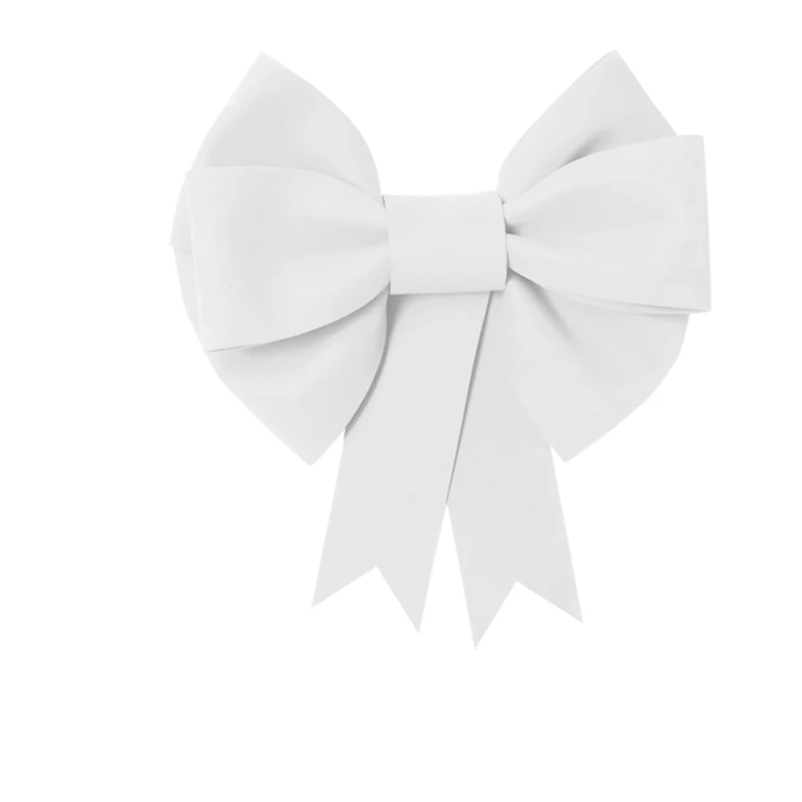 Generico Fiocco Grande,Satin Ribbon Bow Decorazioni Confezione DIY Materiale Fiocco Gigante (Punta Albero), Grande Decorazione Fatta a Mano Parete/Feste(White,95-125cm)