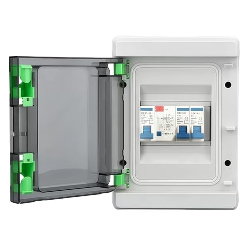 2 Way RCD Consumer Unit: PRITOK Circuit Breaker Consumer Unit, 63 Amp 30mA with 6 x MCBs 6 Amp and 32 Amp, Ideal for Garage, Caravan, Shed, Workshop