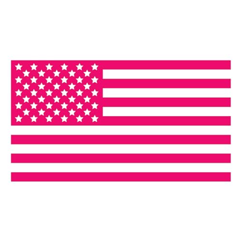 Image of American Flag Vinyl Decal USA Tactical Military Patriotic Subdued (Pink) (Set of 2) Premium Waterproof Vinyl Decal Stickers for Car Truck RV Helmet Bumper Window Laptop Rearview Mirror