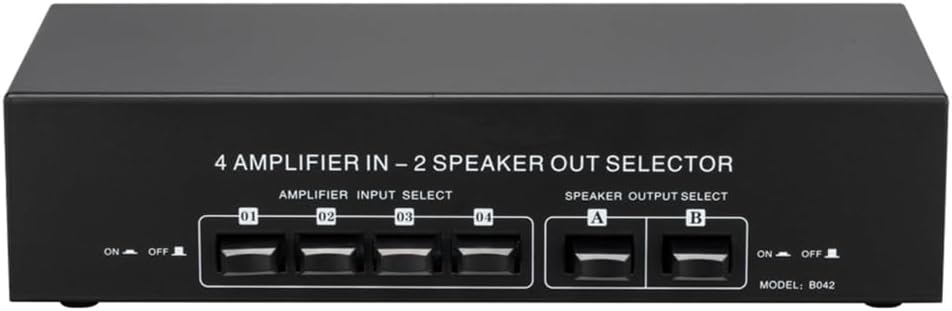 Audio Switcher Passive Speaker Manual Selector Splitter Box Audio Sharing (4-2)