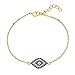 Bling Jewelry Mince Turc Bracelet Evil Eye pour Femme Ados Zircone Cubique CZ 14K Or Plaqué Argent Sterling 925
