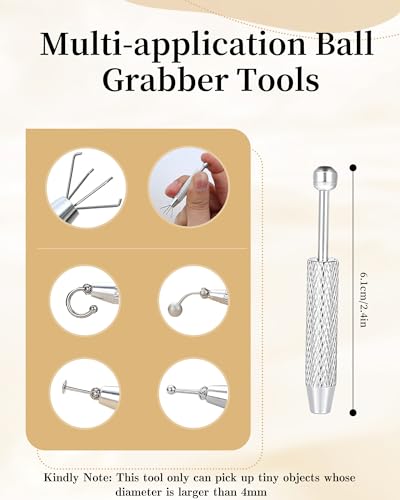 Piercing Taper Ball Grabber Tool for Changing Jewelry -Flat Back Earrings Applicator Tool,Body Piercing Kit for Ear Nose Lip3