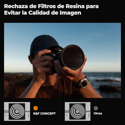 K&F Concept Nano-K Kit de Filtro Ultrafino MCUV/Filtro Polarizador CPL/Filtro Densidad Neutra ND4+Puma de Limpieza+Bolsa para 3 Filtros para Objetivo 52mm - imagen 6