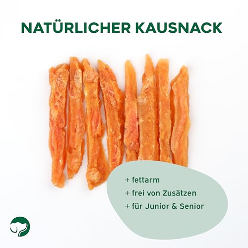 Topdog Hähnchenbrustfilet für Hunde 10x 80g - Hühnerstreifen - 100% natürlich ohne Zusatzstoffe - Schonend luftgetrocknet & fettarm - Idealer Kausnack für Hunde Aller Größen und Altersstufen