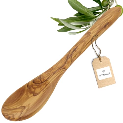 HOFMEISTER® Cuillère de cuisine en bois d'olivier (cuillère ovale en bois d'olivier | 30 cm)