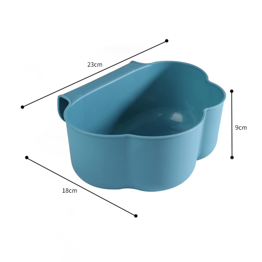 Hanging Trash Can for Kitchen Cabinet Door Garbage Trash Rubbish Can Tray Waste Bin Kitchen Waste Collector Trash Storage Holder(Blue)