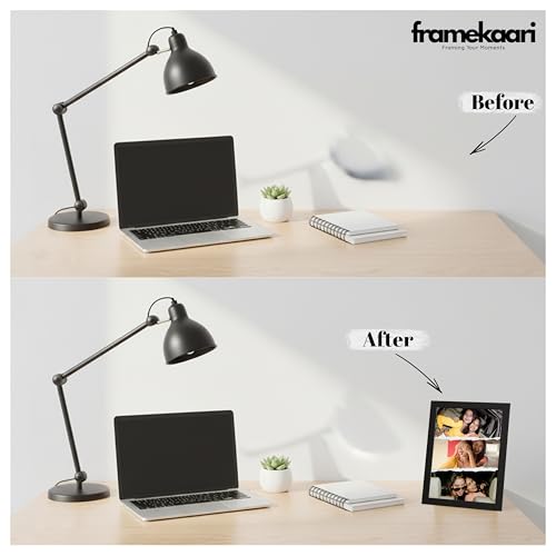 Image of Framekaari Customized Collage Photo Frame | Personalized Gift | Custom 3-Photo Collage | Gift for Friends, Family, Couple & Birthday | Tabletop & Wall Mount | 16x21 cm (Design-12)