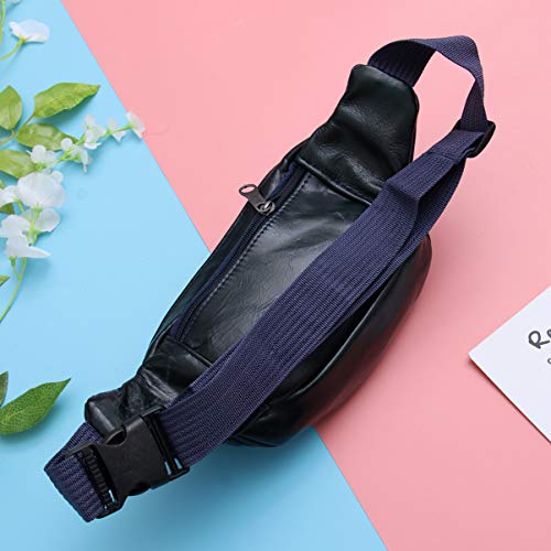 Pochete de couro legítimo TENDYCOCO com zíper, cinto para cintura, vários bolsos para homens