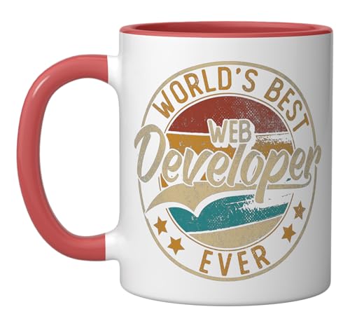 Worlds Best Web Developer Ceramic Mug, Red/White