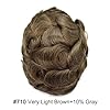 FACE MIRACLE Lace Hair Piece For Men Human Hair Replacement System For Mens Toupee Hairpieces Black Brown Blonde Toupee For Men Hair Unit 8X10#710 7# VERY LIGHT BROWN+10% SYNTHETIC GREY #1