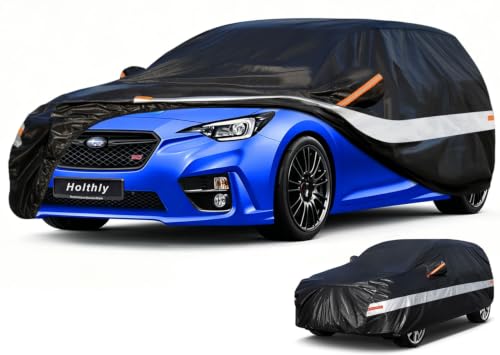 Image of 10 Layers Hatchback Car Cover Waterproof All Weather for Automobiles,100% Waterproof Outdoor Car Covers Rain Snow UV Protection. Custom Fit Subaru Impreza,Honda Fit,VW Golf,Hyundai Ioniq,etc
