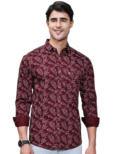 Image of Majestic Man Pure Cotton Slim Fit Printed Casual Shirt for Men