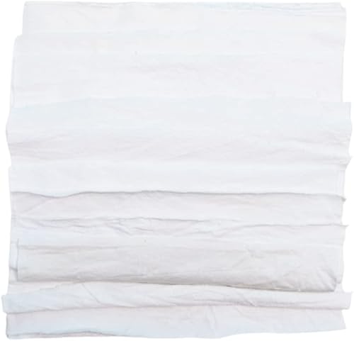 Miniatura 4 de Trapos de corte exacto premium, trapos de limpieza reutilizables, 100% algodón, blanco, 1 libra, bolsa resellable