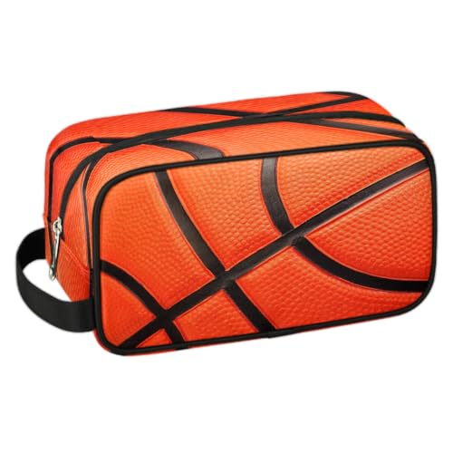 PATTERNFUL Neceser de viaje para niños, bolsa de lavado colgante impermeable para niños, bolsa de afeitado para accesorios de aseo, Textura de baloncesto., 10.5 x 4.4 x 5.3in