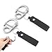 2 Pack SCBA Mask Quick Release Clip Shackle with Leather Lanyard, 316 Stainless Steel Snap Swivel Clips for Firefighting, Outdoor & Emergency Use
