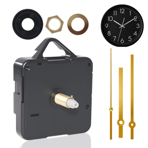 Image of Silent Quartz Clock Movement Kit, High Torque Long Shaft Clock Mechanism Replacement with Gold Hands, Battery Powered DIY Clock Repair Parts for Wall Clocks Home Office, Quartz Clock Mechanism