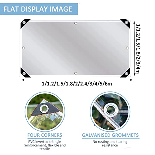 Bâche transparente en PVC 420g/m² ultra-résistante avec œillets