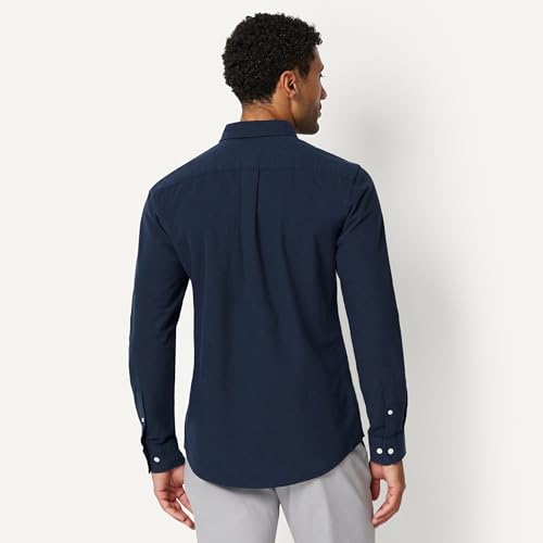 Image of Amazon Essentials Men's Long Sleeve Oxford Dress Shirt, Regular-Fit, Button-Down Collar, Chest Patch Pocket, 100% Cotton