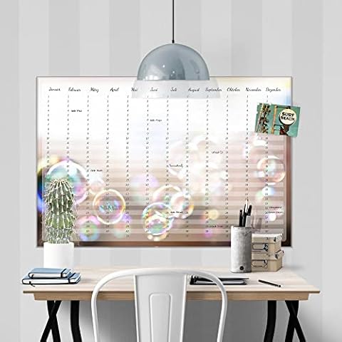 banjado® Wandkalender abwischbar aus Glas 60x40 cm Cover