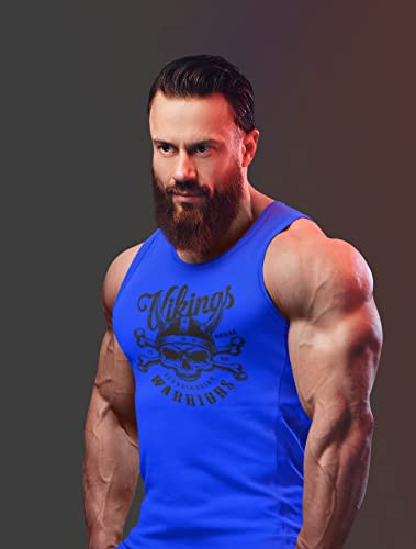 bebak Mens Gym Vest, Bjorn Blue - Image 4