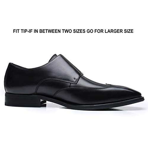 Image of La Milano Mens Double Monk Strap Slip on Loafer Cap Toe Leather Oxford Formal Business Casual Comfortable Dress Shoes for Men