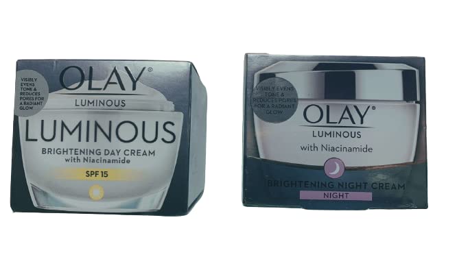 OLAY LUMINOUS 1+1 OFFER brightening Day Cream with Niacinamide SPF 15 + brightening Ni 50gght Cream