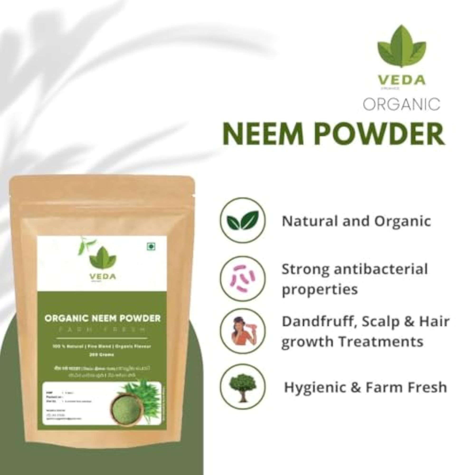 Organic Neem Powder - 200 Grams