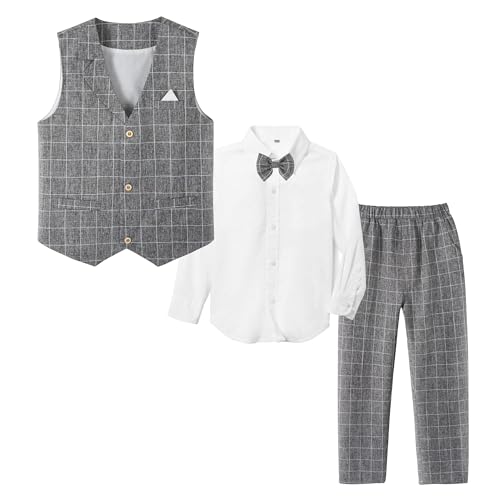 Ensemble habillé garçons pour tenue de fête d'enfants avec gilet chic et chemise