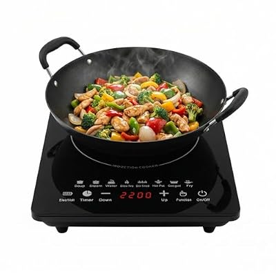 Electric Induction Cooktop, 750W Countertop Burner with Timer