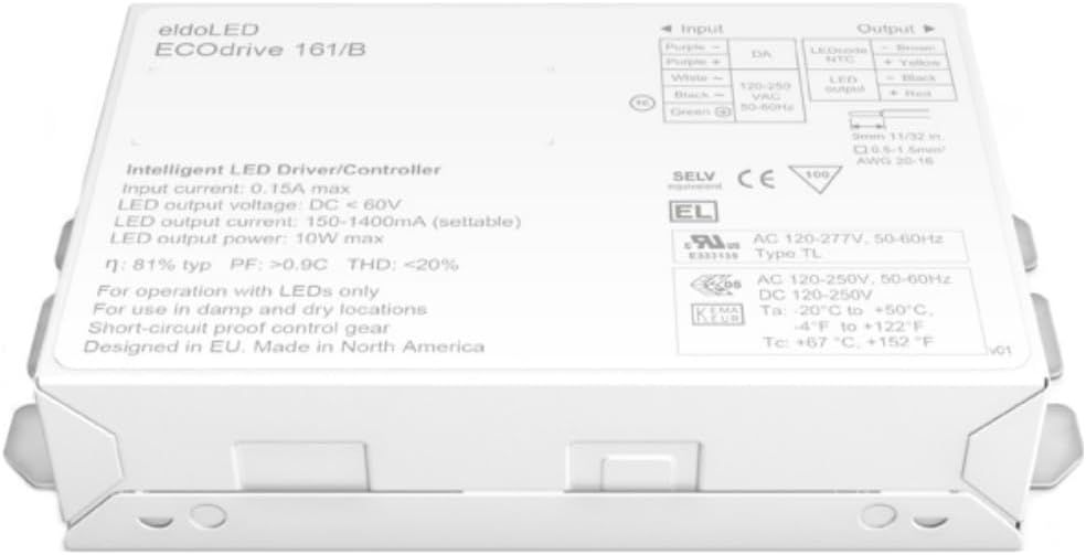 eldoLED | ECOdrive 261/B - 20W 0-10V LED Driver with Smooth Dimming to 1%