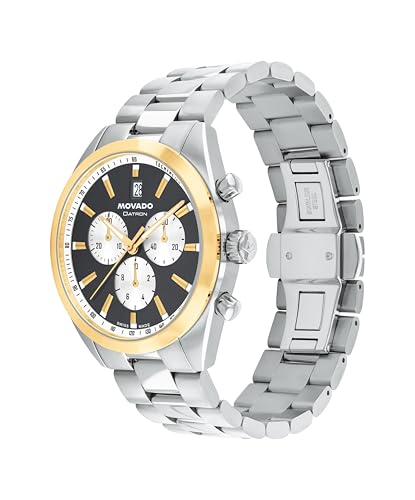 Movado Heritage Series Datron Men's Watch - Swiss Quartz Chronograph, Stainless Steel Bracelet - Classic, Modern Luxury Fashion Timepiece for Him - 41mm2