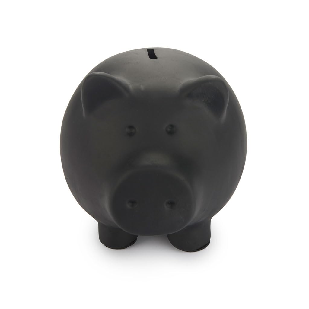 Balvi Salvadanaio Oink Bank Colore nero Personalizzabile e riutilizzabile Ceramica