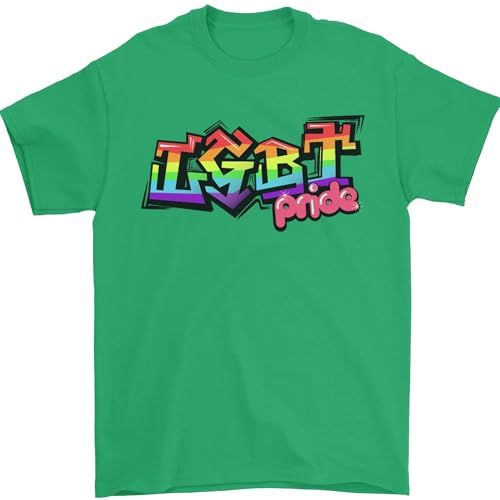 Maglietta da uomo LGBT Gay Pride Day Awareness, 100% cotone, Verde irlandese., L