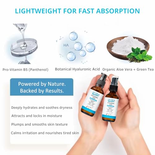 Ja'Ora SkinEffective JA'ORA Skin Effective Hyaluronic Acid Serum, 60ML - Anti-Aging with Aloe Vera & Vitamin E, Hydrating, Firming, Brightening for Even Skin Tone & Wrinkle Care