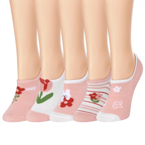 Image of Violet Mist Women's No Show Socks - Low Cut, Invisible, Non Slip Footies - Flat Boat Socks