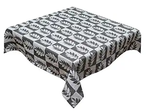 Oasis Home Collection Cotton Yarn Dyed Jacquard Table Cloth - Black Small Leaf(2 Seater) - Pack of 1