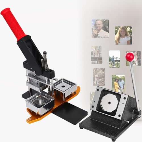 Kit fai da te con calamita per foto e badge con tagliacarte, include 100 componenti acrilici per la creazione di spille personalizzate